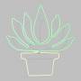 Lampe plante en pot blanc chaud / vert professionnel