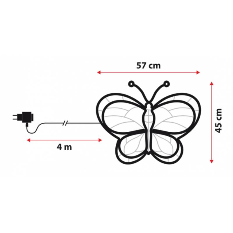 Lampe papillon blanc chaud rose professionnel dimension