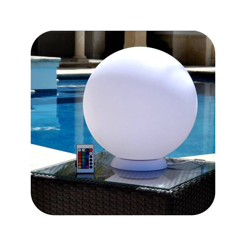 Boule lumineuse 25CM blanche sans fil rechargeable LED ou filaire professionnelle