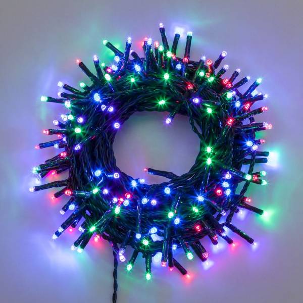 Guirlande lumineuse 70M multicolore 1000 miniLED 8 modes d'animations câble vert 30V