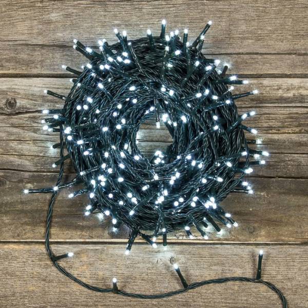 Guirlande 53M 750 LED blanc froid 8 modes d'animations câble 30V vert foncé