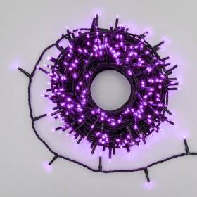 Guirlande lumineuse violette 25 mètres 360 mini LED câble vert 8 modes d'animations