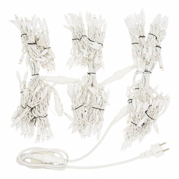 Guirlande stalactite 3M H 1.5M 228 MaxiLED blanc chaud avec clignotement raccordable 230V câble blanc