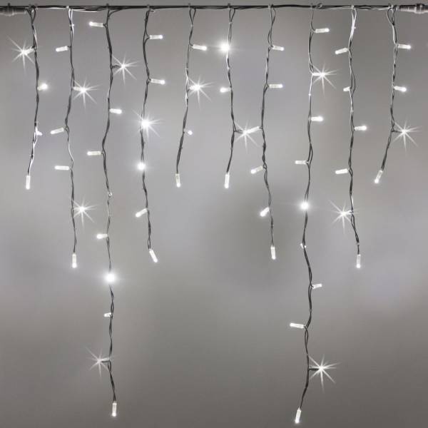 Guirlande stalactite 3M H 100CM raccordable 180 MaxiLED blanc froid avec clignotement 230V ILLUPRO