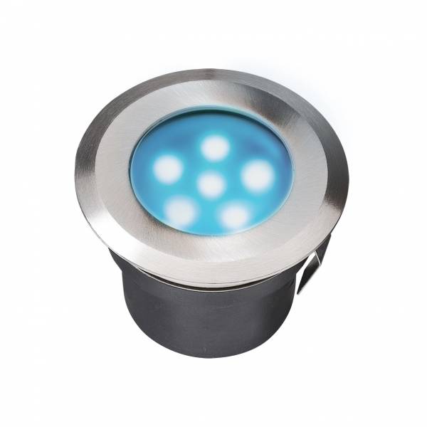 Spot encastrable LED 1W IP67 rond bleu Inox 316 12V Garden Pro professionnel