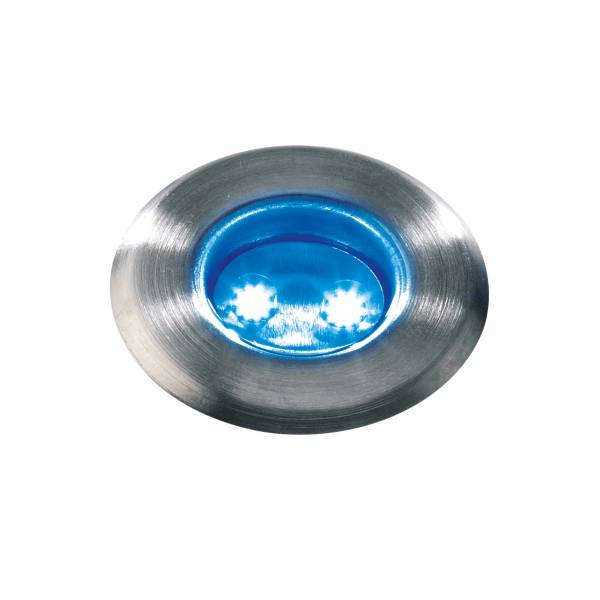 Spot de sol encastrable LED bleu 0,5W IP67 Inox 12V Garden Pro professionnel