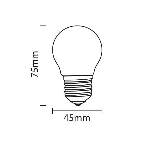 Ampoule led E27 2W filament G45 2700 kelvin professionnelle en verre