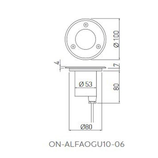 Mini spot encastrable extérieur IP67 rond culot ampoule GU10 remplaçable acier