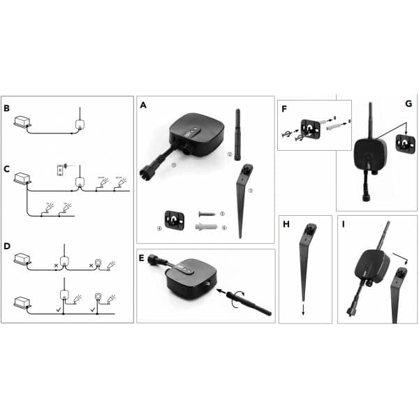 Contrôleur connecté intelligent pour éclairage LED 12V bluetooth IP44 150W Garden Pro téléphone télécommande à distance notice