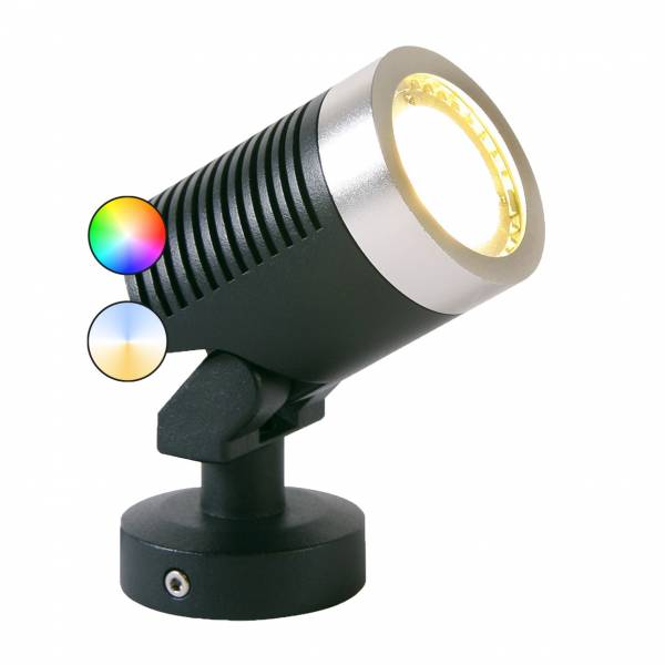 Spot sur pied LED extérieur connecté intelligent 5W RGB + blanc 12V Garden Pro jardin terrasse plante arbre téléphone smartphone