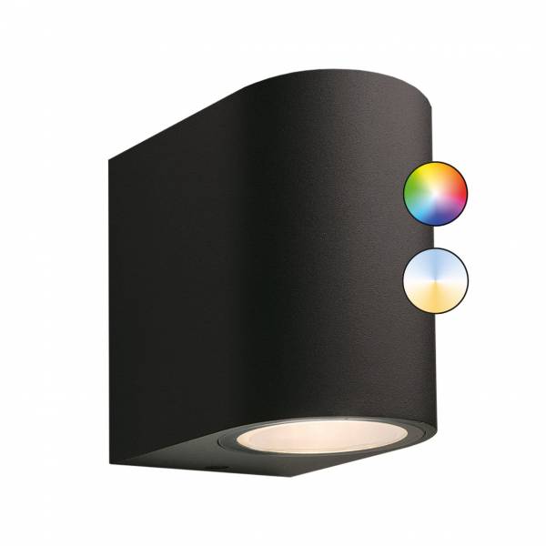 Applique murale connectée intelligente extérieure noire LED 5W RGB + blanc 12V Garden Pro professionnel smartphone