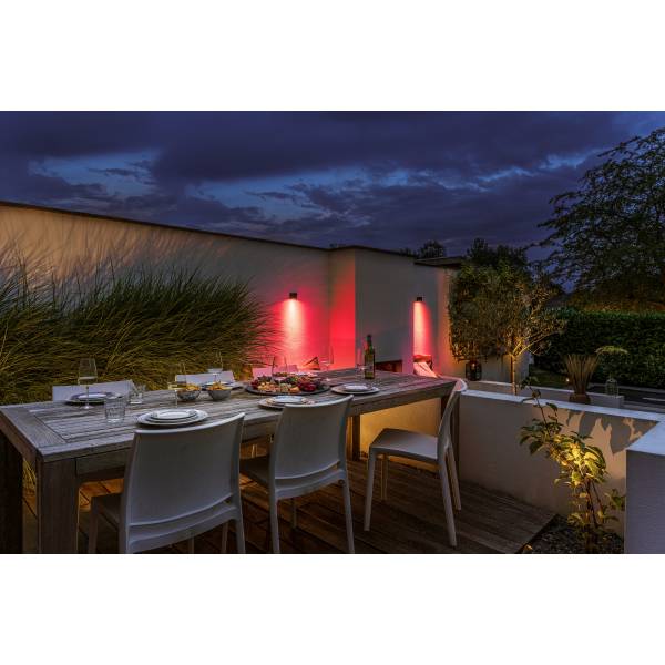 Applique murale connectée intelligente extérieure noire LED 5W RGB + blanc 12V Garden Pro