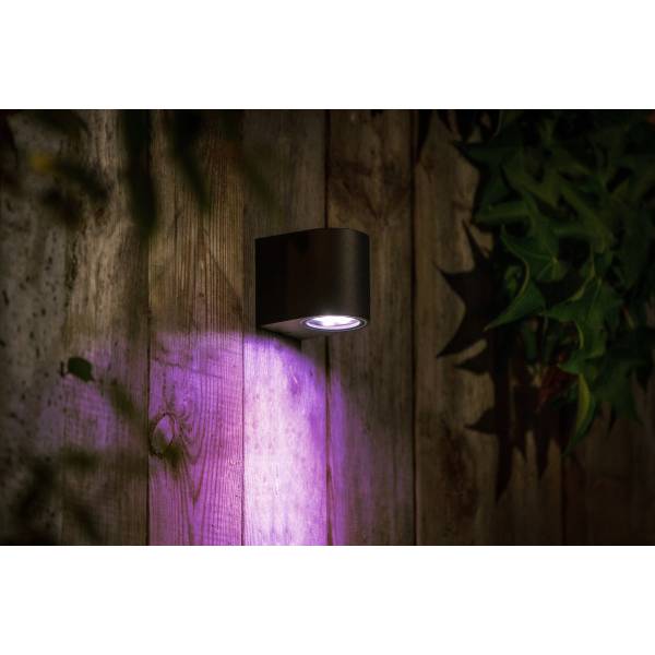 Applique murale connectée intelligente extérieure noire LED 5W RGB + blanc 12V Garden Pro