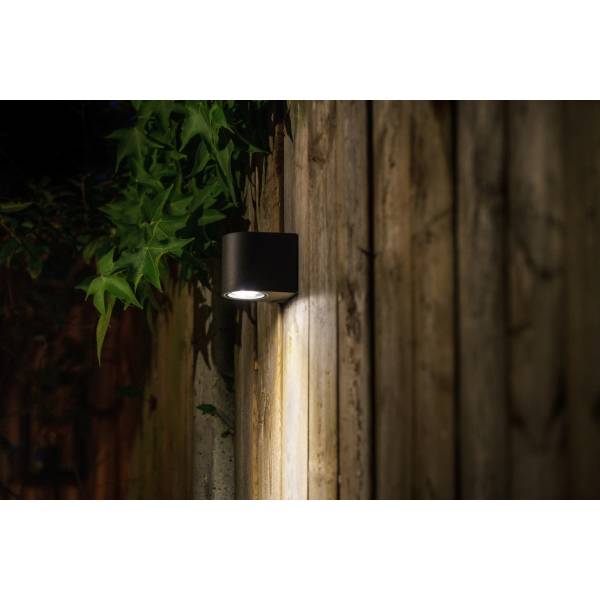 Applique murale extérieure noire 4W LED blanc chaud IP44 Alu 12V Garden Pro