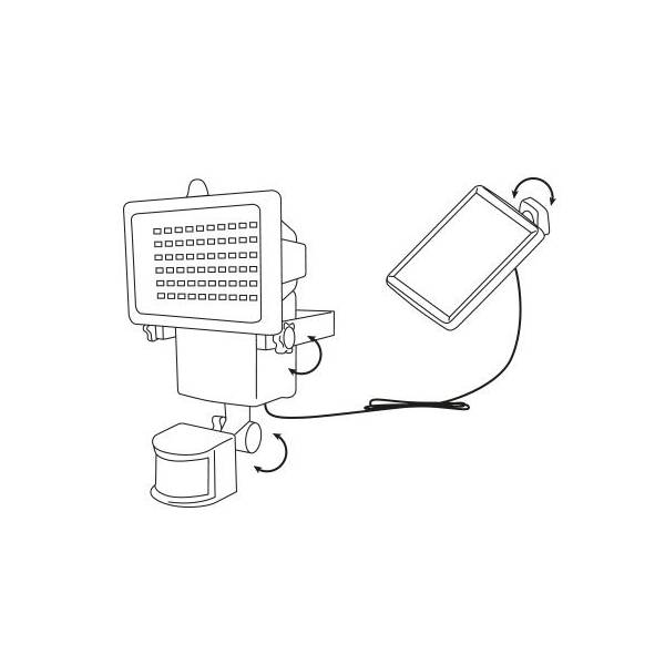 Projecteur solaire détecteur de mouvement 1000Lm noir CHROMEX