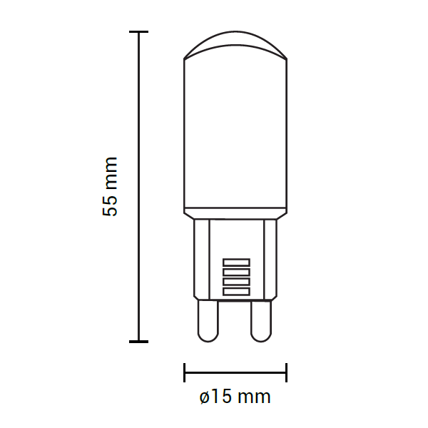 Ampoule LED G9 5W 4500k blanc neutre professionnelle dimensions