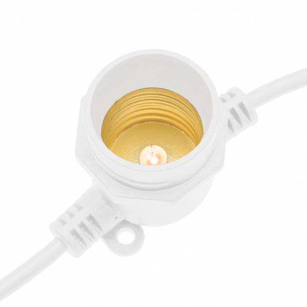 Guirlande guinguette 36V 5M 10 douilles connectable câble blanc IP44 professionnelle ampoules culot E27