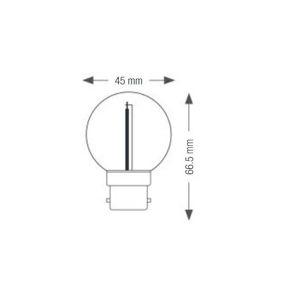 Lot de 20 ampoules led plastique Filament 3W B22 baïonnette blanc chaud professionnelle dimensions