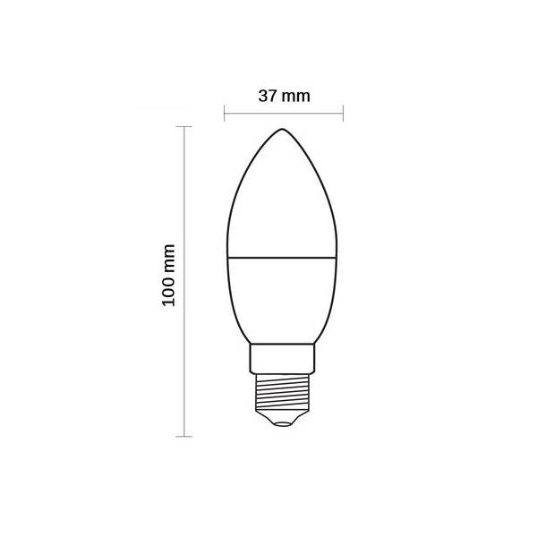 Ampoule LED E27 C37 5W 425 lumens 4000k blanc neutre chambre bougie lustre salle à manger intérieur