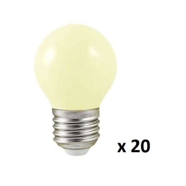 Guirlande guinguette 20M 20 lampes LED blanc chaud IP44 prolongeable