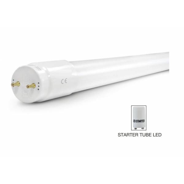 Tube neon Led T8 60cm one side power blanc neutre 4000k 10W avec starter