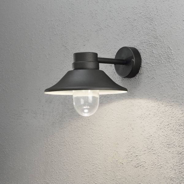 Applique extérieur murale Aluminium noire IP54 700 lumens blanc chaud 3000k 8W dimmable professionnelle vega Konstsmide