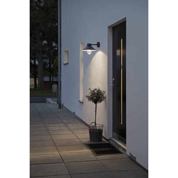 Applique murale Vega Aluminium IP54 noir 700 lumens blanc chaud 3000k 8W dimmable professionnelle Konstsmide 