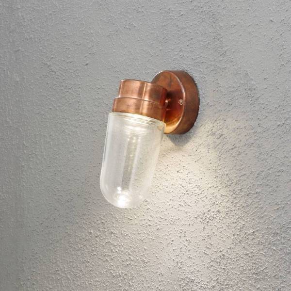 Applique murale extérieur laiton dimmable IP54 cloche de verre blanc chaud 3000k 8W professionnelle Konstsmide