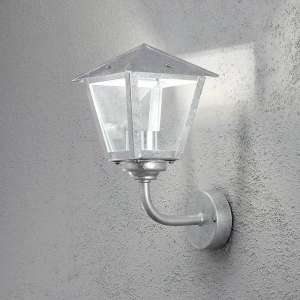 Applique murale extérieur lanterne acier galvanisé IP23 blanc chaud 8W dimmable professionnelle Benu Konstsmide