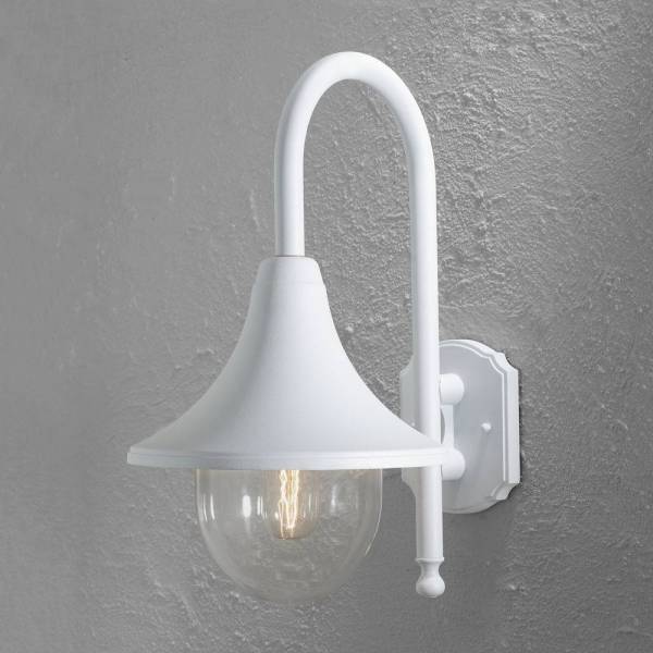 Applique murale extérieure Bari Aluminium IP44 lampadaire blanc E27 professionnelle Konstsmide