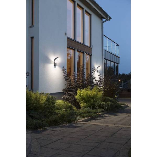 Applique murale extérieur design Aluminium Gris anthracite cercle lumineux IP44 blanc froid 6W ASTI Konstsmide