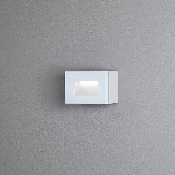 Applique extérieur murale rectangle design LED Aluminium blanc IP54 blanc chaud 3000k 4W professionnelle Chieri Konstsmide