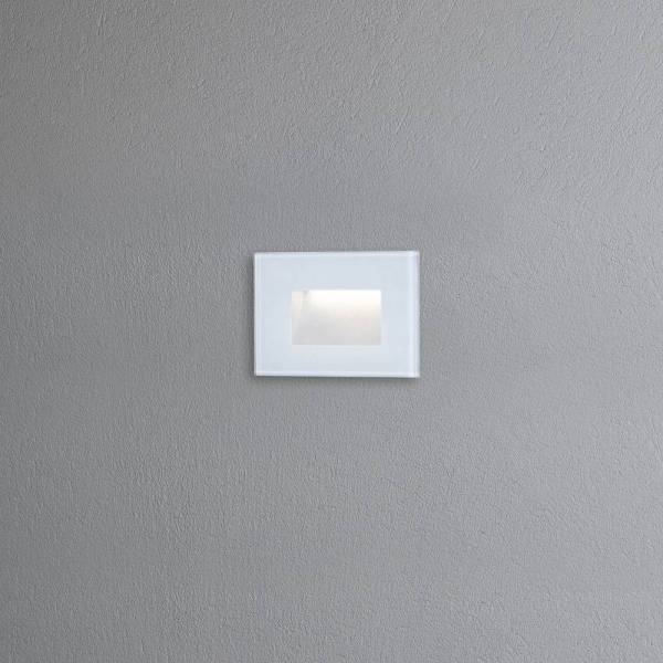 Applique extérieur murale rectangle design LED Aluminium blanc IP54 blanc chaud 3000k 4W professionnelle Chieri Konstsmide