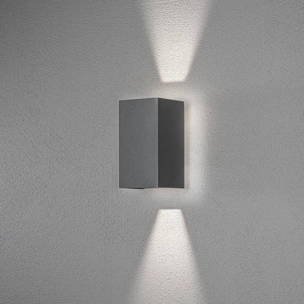 Applique murale LED rectangle design Alu angle réglable IP54 Gris Anthracite blanc chaud haut/bas 3000k 9w Cremona Konstsmide