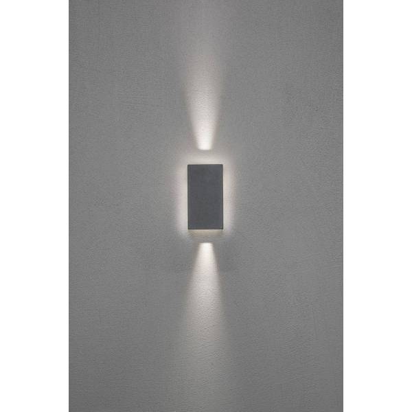 Applique murale LED rectangle design Alu angle réglable IP54 Gris Anthracite blanc chaud haut/bas 3000k 9w Cremona Konstsmide