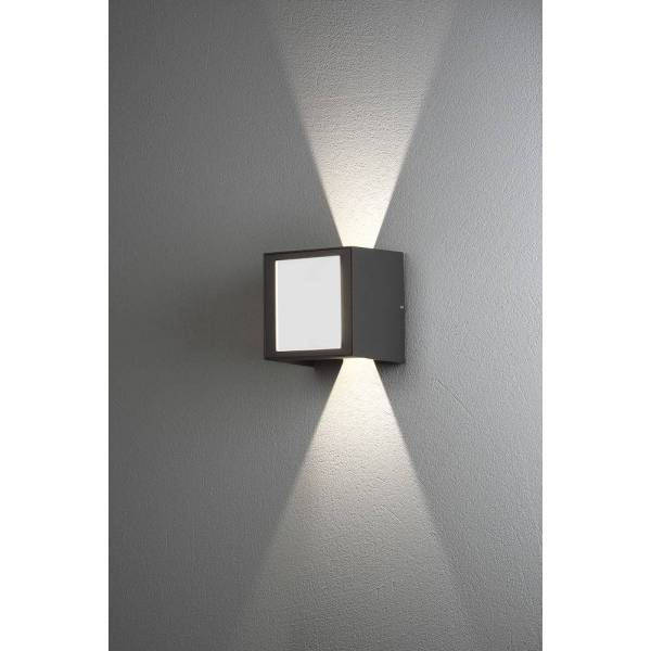 Applique murale Cremona Aluminium IP54 Gris anthracite 250 lumens blanc chaud 3000k 3x3W professionnelle Konstsmide 