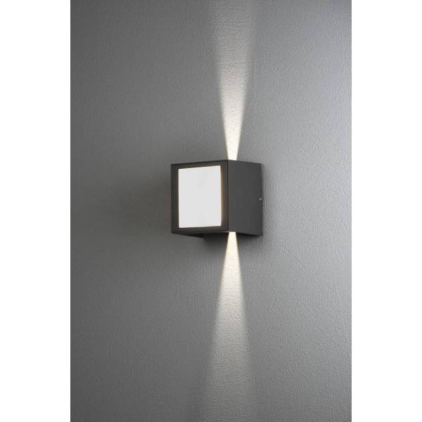 Applique murale Cremona Aluminium IP54 Gris anthracite 250 lumens blanc chaud 3000k 3x3W professionnelle Konstsmide 