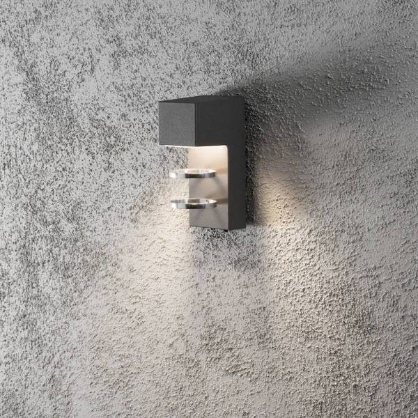 Applique murale Aluminium IP54 Gris anthracite 400 lumens blanc chaud 3000k vers le bas 5W professionnelle Acerra Konstsmide