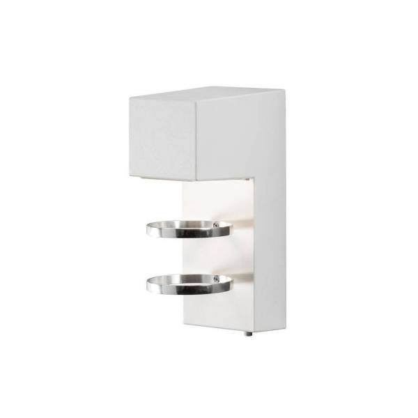 Applique murale Acerra Aluminium IP54 blanche 400 lumens blanc chaud 3000k 5W professionnelle Konstsmide 