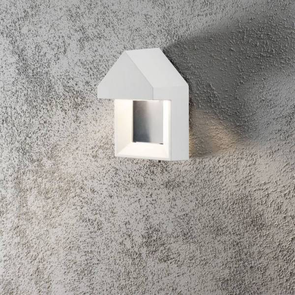 Applique murale Maison blanche Aluminium IP54 blanc chaud 3000k 5W Cosenza Konstsmide professionnelle extérieure