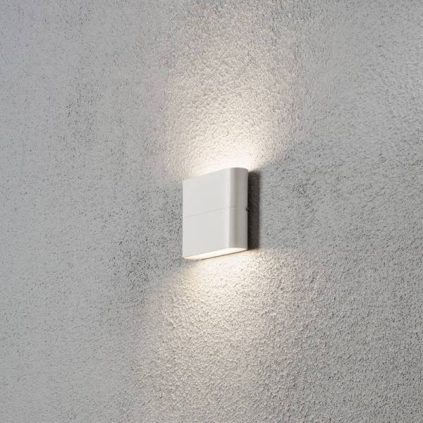 Applique murale Aluminium blanc IP54 450 lumens blanc chaud haut et bas 3000k 2x3W professionnelle Chieri Konstsmide