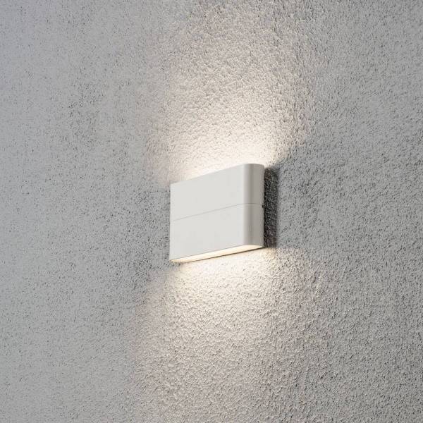 Applique murale Chieri Aluminium IP54 blanche 950 lumens blanc chaud haut et bas 3000k 2x6W professionnelle Konstsmide