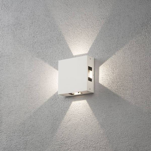 Applique murale Cremona Aluminium IP54 blanche 900 lumens blanc chaud 3000k 4X3W professionnelle Konstsmide 