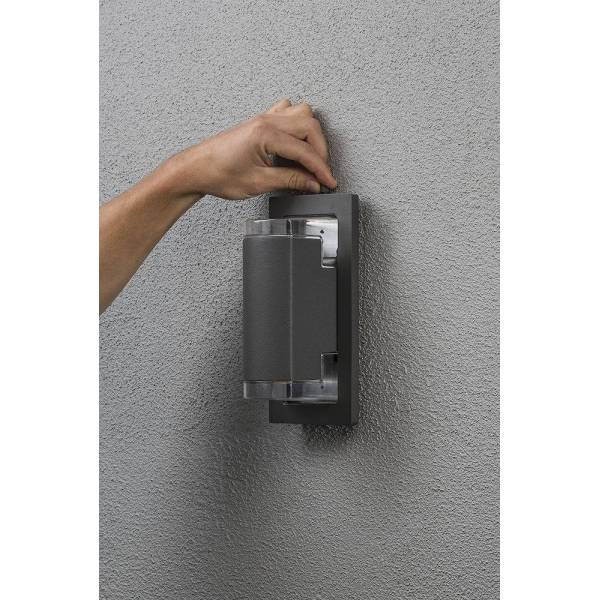 Applique murale extérieure GU10 rectangle gris anthracite et transparente haut et bas Potenza Aluminium IP54 Konstsmide