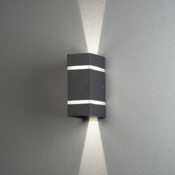 Applique extérieur design murale Gris anthracite LED 2x3W faisceau ajustable Cremona Aluminium blanc chaud Konstsmide