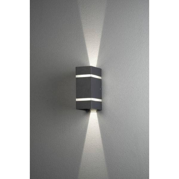 Applique extérieur design murale Gris anthracite LED 2x3W faisceau ajustable Cremona Aluminium blanc chaud Konstsmide