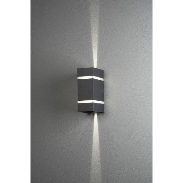 Applique extérieur design murale Gris anthracite LED 2x3W faisceau ajustable Cremona Aluminium blanc chaud Konstsmide