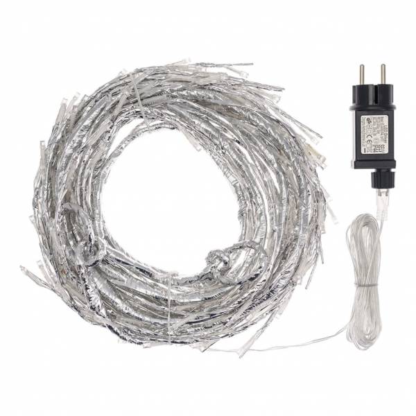 Branche lumineuse flexible argentée 3M LED blanc chaud effet scintillant