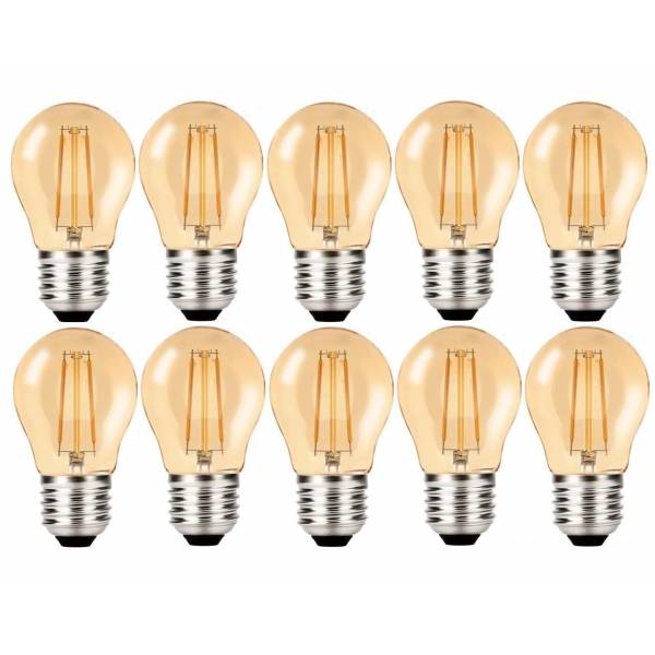 Lot de 10 Ampoules LED 2W filament Guinguette 2200K blanc très chaud E27