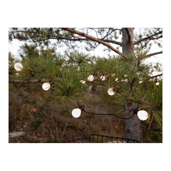 Guirlande lumineuse guinguette 6M 20 LED blanc chaud extensible noir